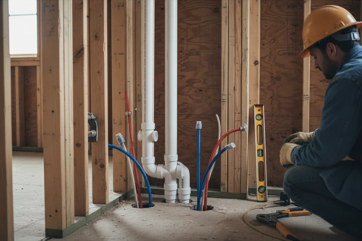 Drain and supply rough-in during Garbage Disposal Repair in Unionville