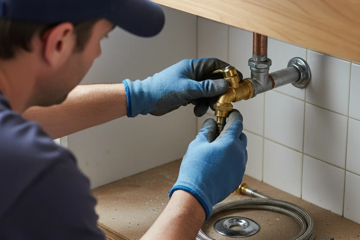 Shutoff valve and fitting work during Burst Pipe Repair in Unionville